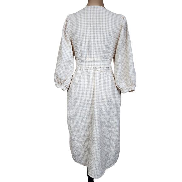 All in Love Yellow Plaid Large Cottagecore Boho Midi Dress - Picture 2 of 5